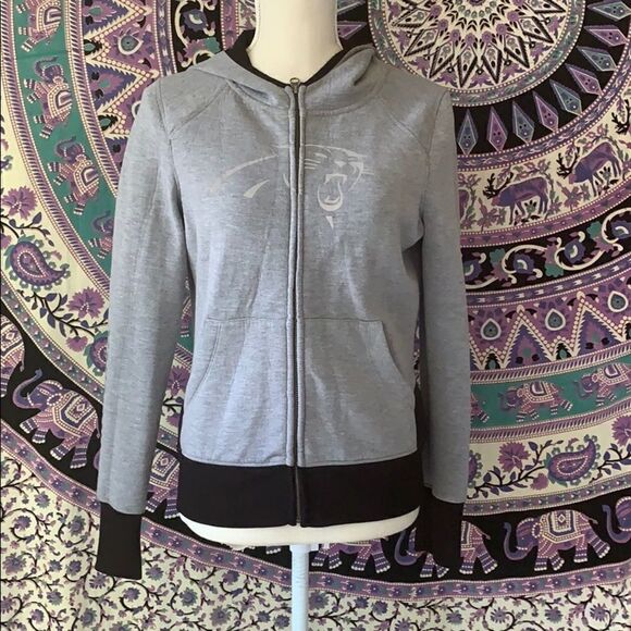 Panthers Grey Reflective Logo Zip Up Hoodie - Size Small - Picture 4 of 9